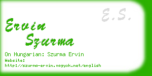 ervin szurma business card